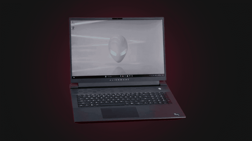 Alienware laptop on blue gradient background for architect laptop guide