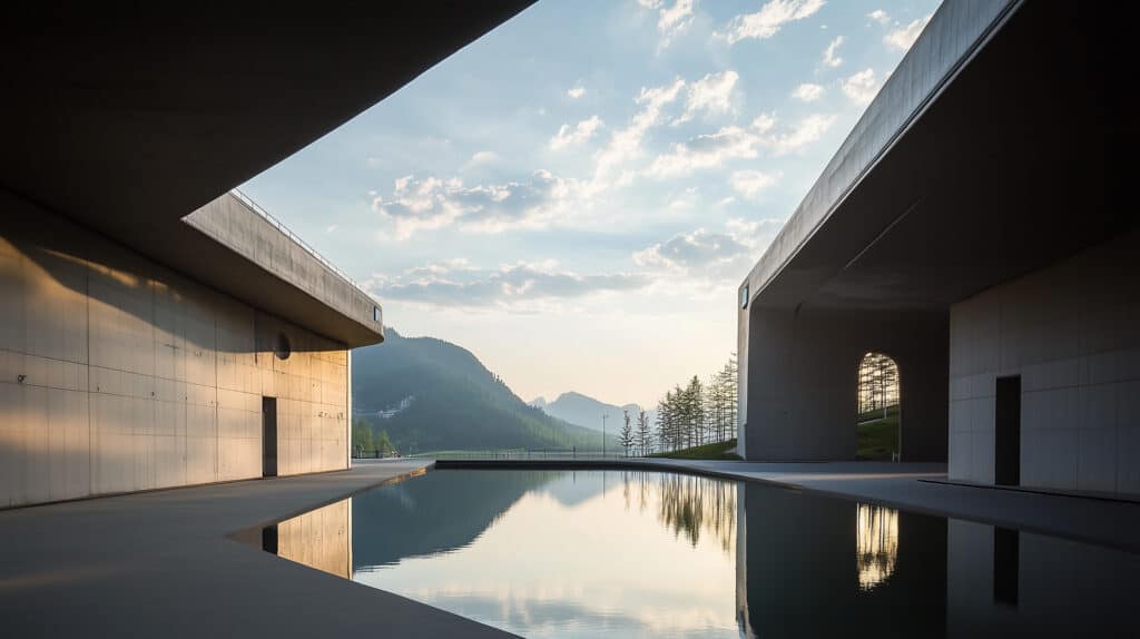 Architectural photography showcasing building facade and urban context