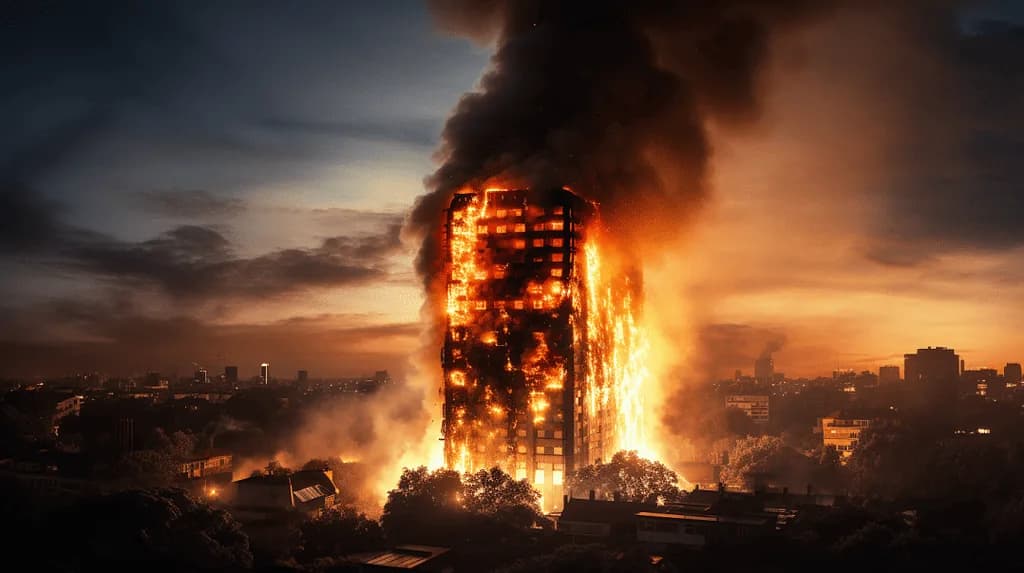 Building Inferno article image depicting fire safety considerations in architectural design