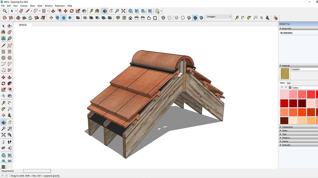 Detail Library SketchUp detail showing 3D construction assembly with annotated components