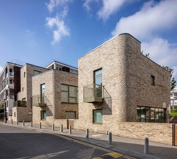 Exterior shot of Kiln Place, the RIBA Stirling Prize winner