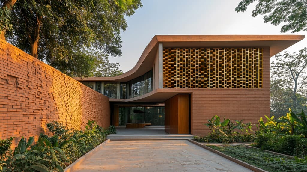 Modern timber-clad house render demonstrating design narrative concept