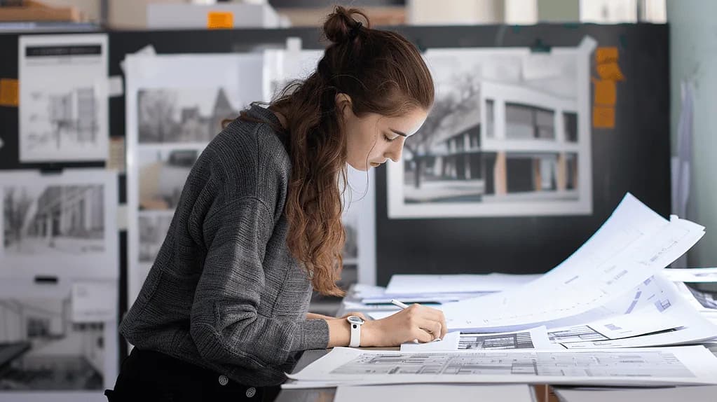 Architecture portfolio introduction page with professional formatting