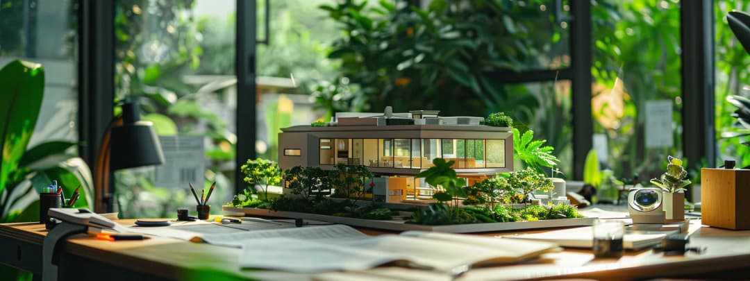 A realistic, hand made architectural model