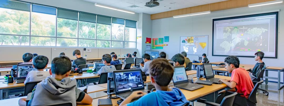 A modern classroom filled with architecture students