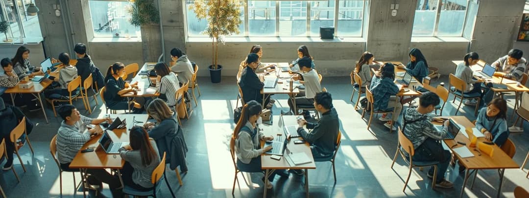 A modern classroom within architecture university