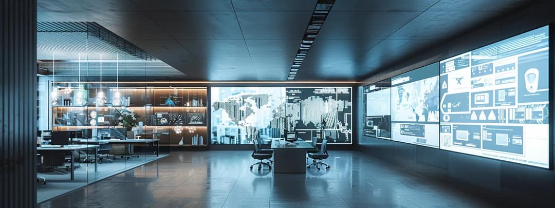 A futuristic architecture office space