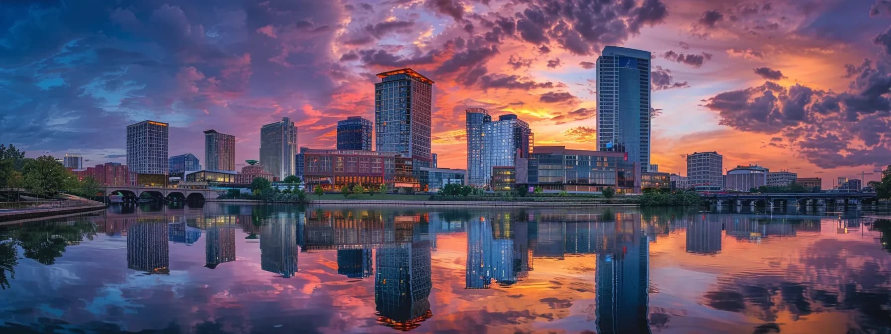 A stunning urban skyline