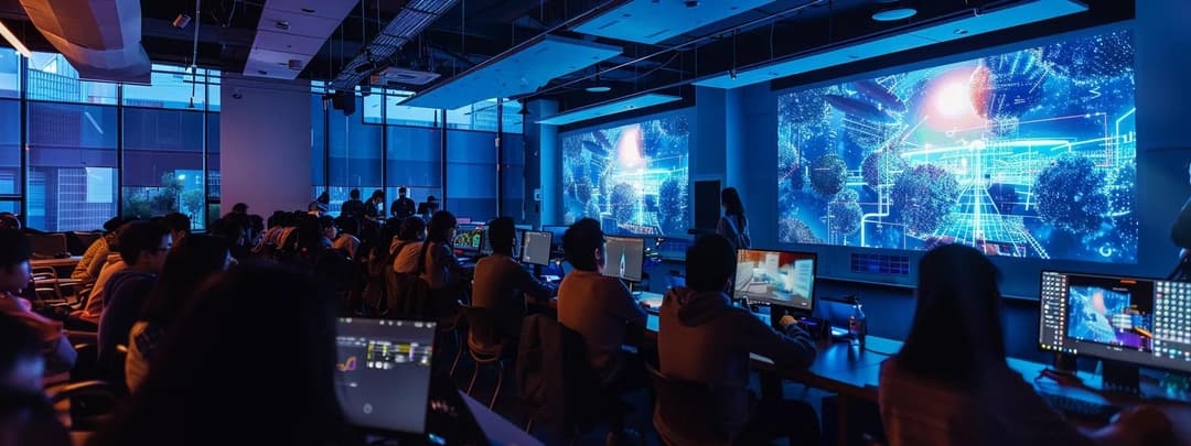 A vibrant contemporary classroom at architecture university