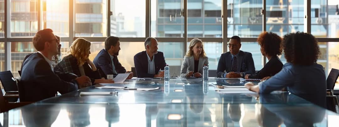 A large architectural project meeting