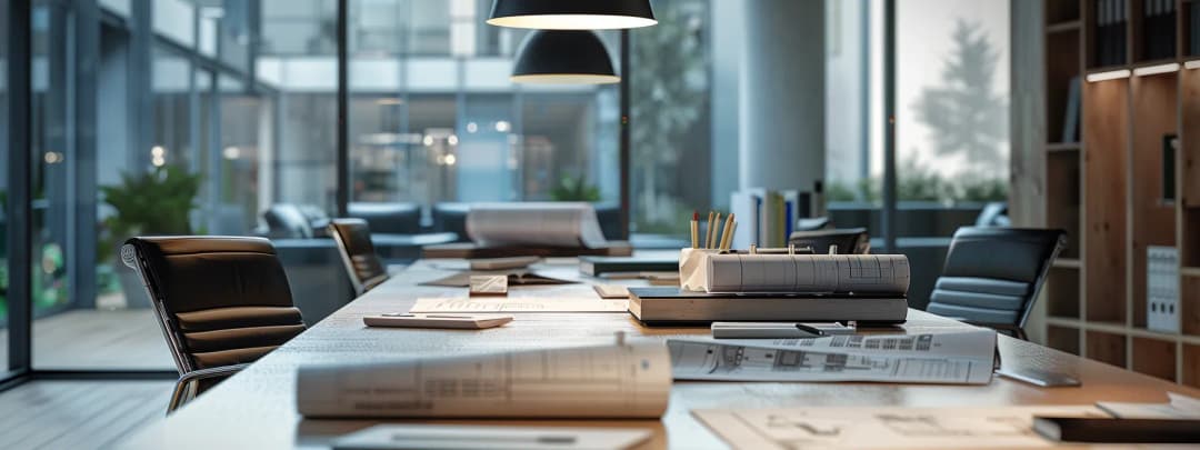 A sleek modern architects workspace