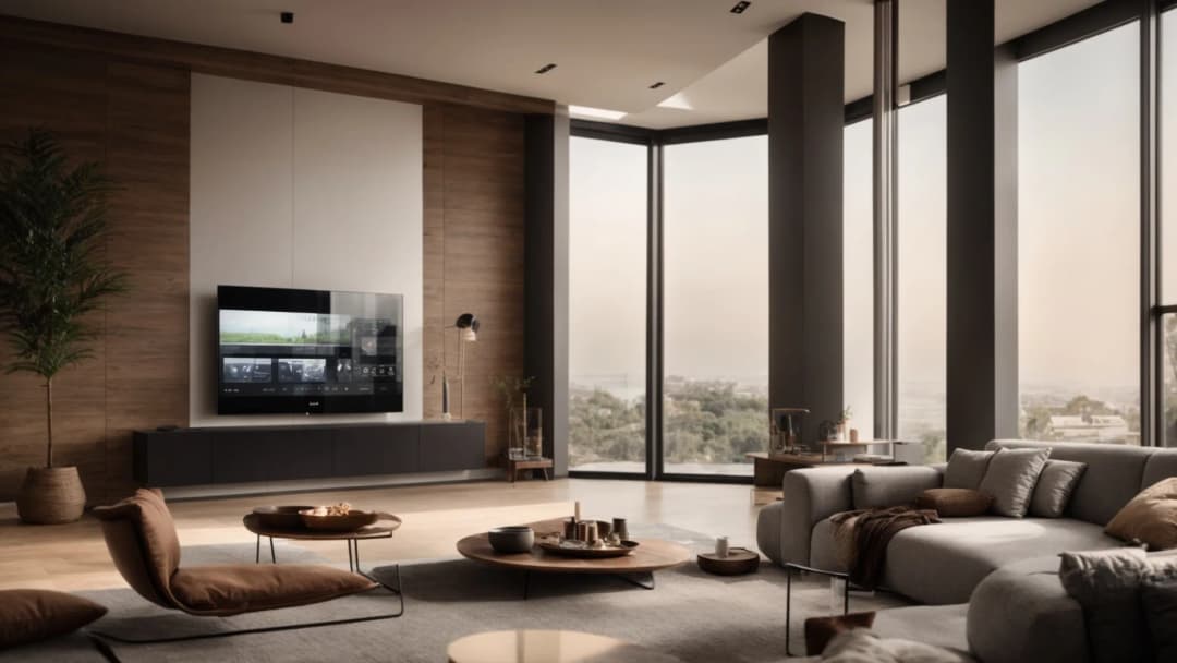 Minimalist residential architecture with floor-to-ceiling windows framing garden views