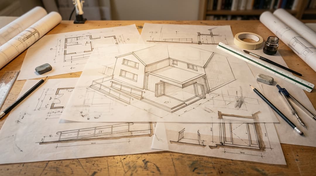 A modern residential extension showing accessible design features including ramp access and wide doo